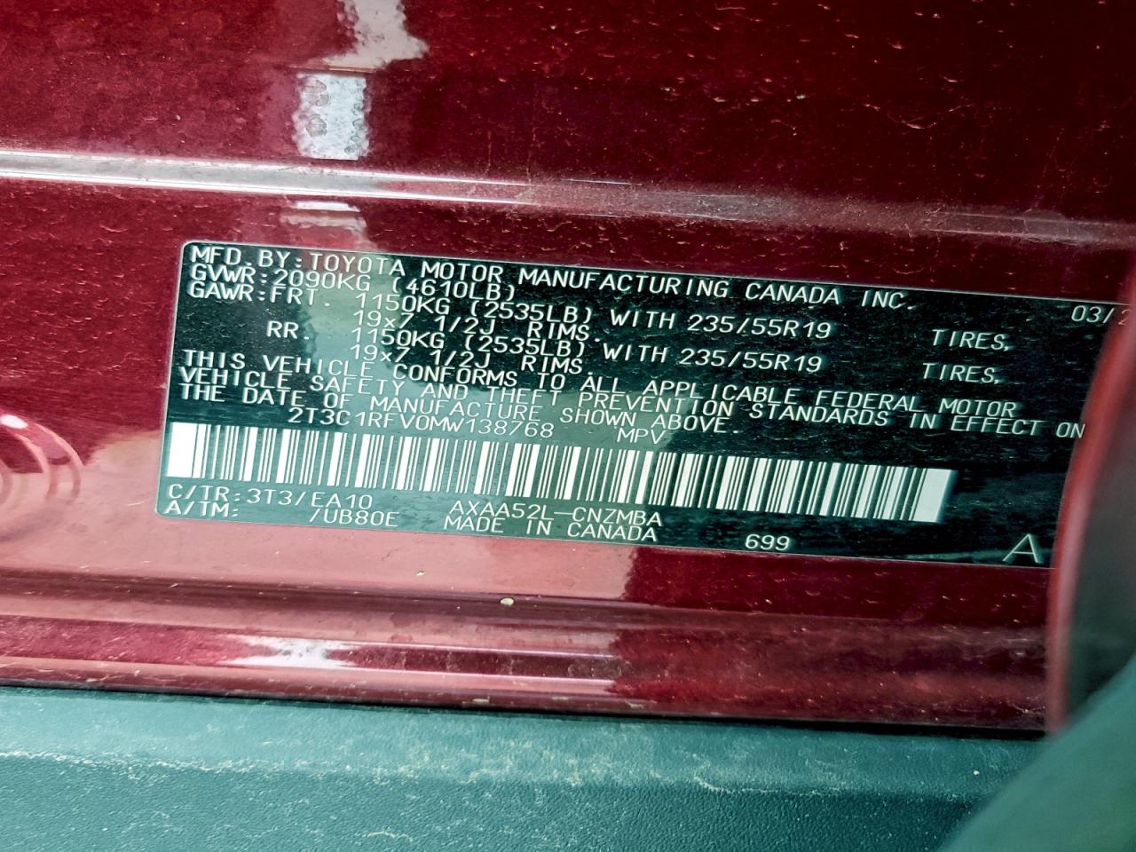 2021 TOYOTA RAV4 XLE PREMIUM photo 13