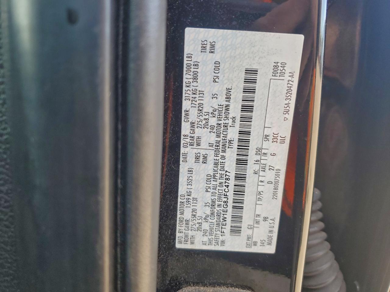 2018 FORD F150 SUPERCREW photo 12