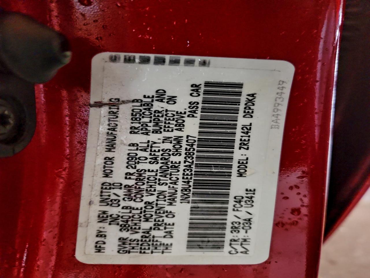 2010 TOYOTA COROLLA BASE photo 12