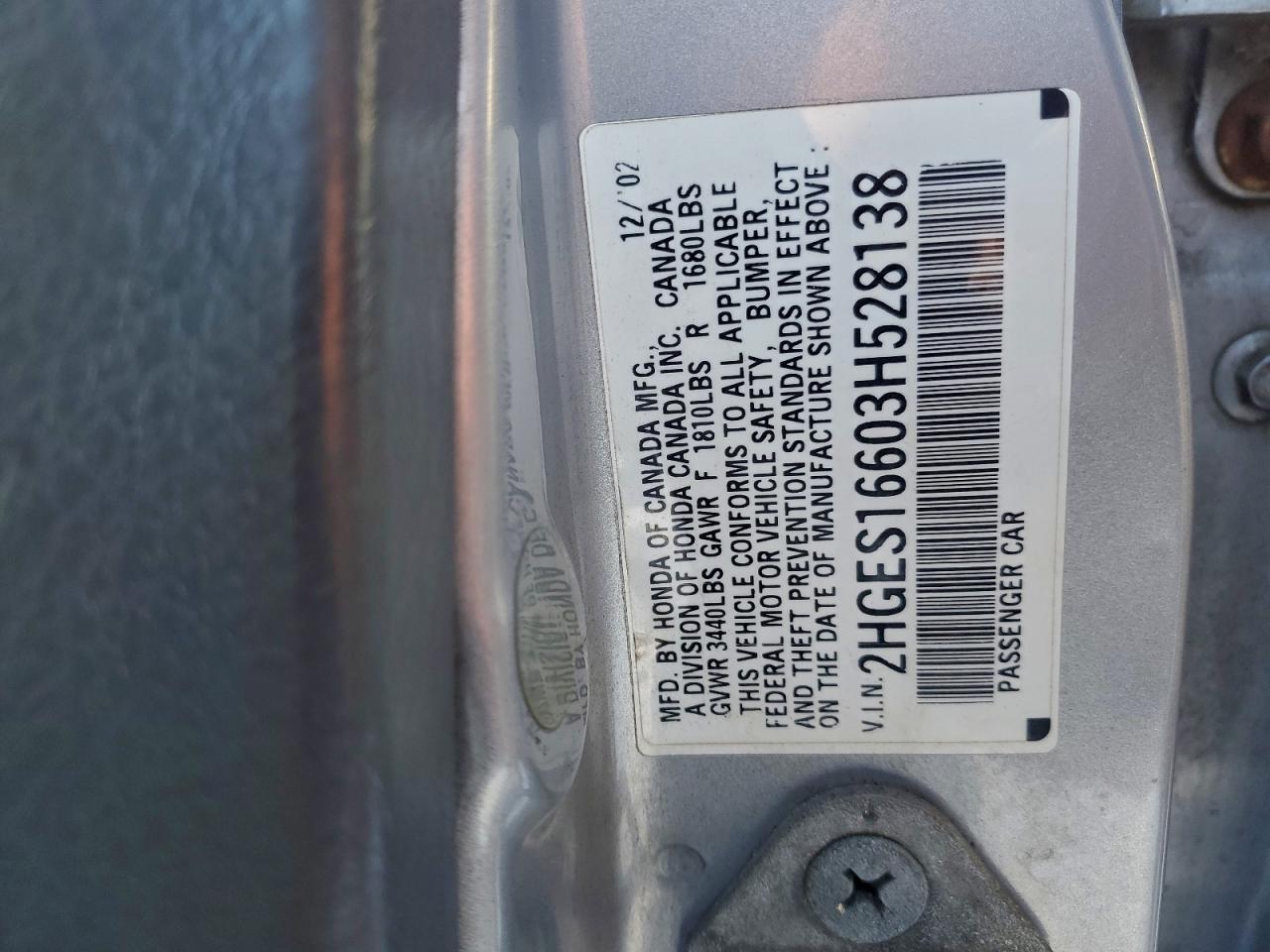 2003 HONDA CIVIC LX photo 49
