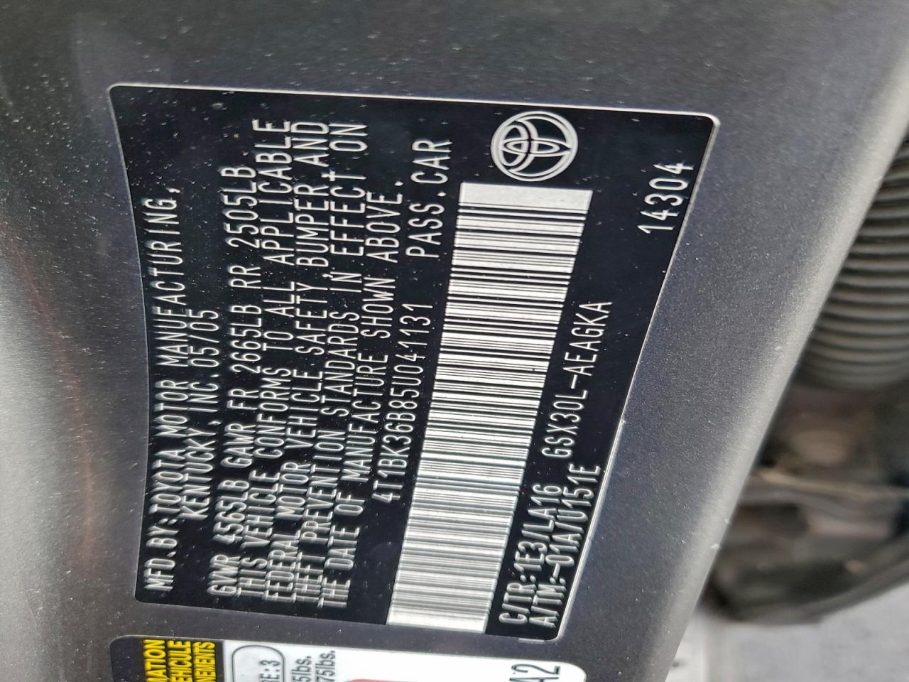 2005 TOYOTA AVALON XL photo 12
