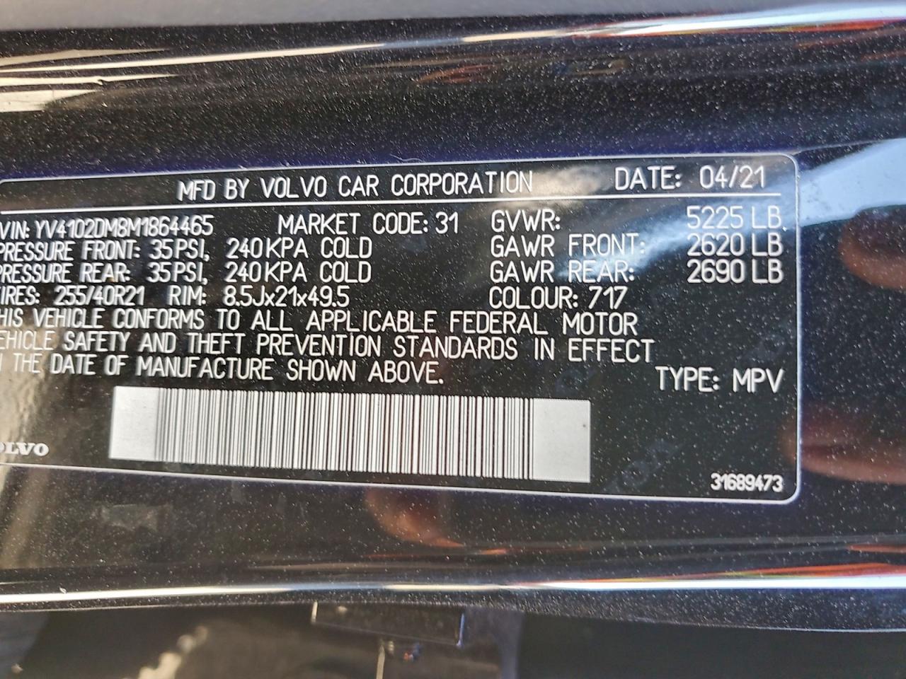 2021 VOLVO XC60 T5 R-DESIGN photo 13