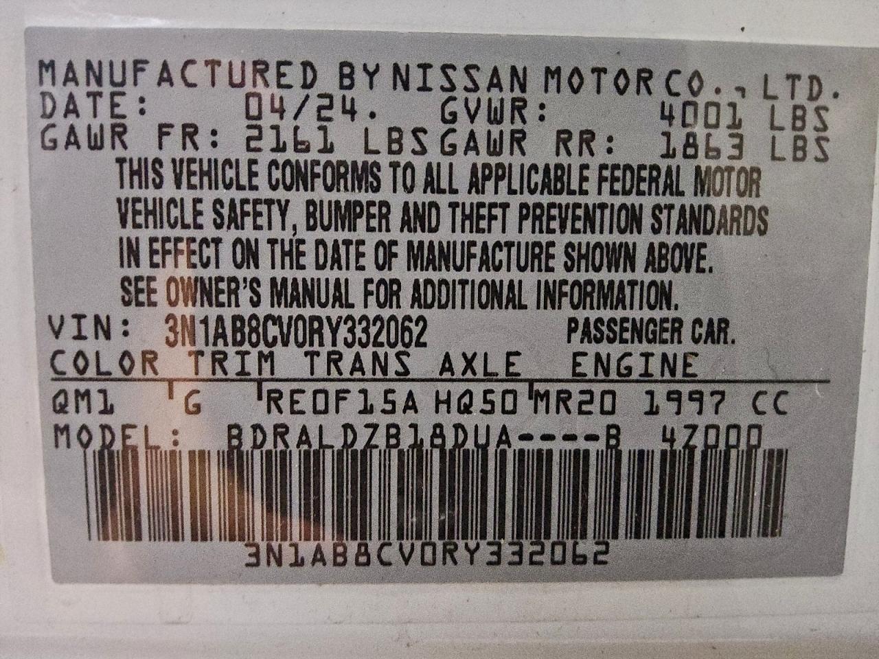2024 NISSAN SENTRA SV photo 12