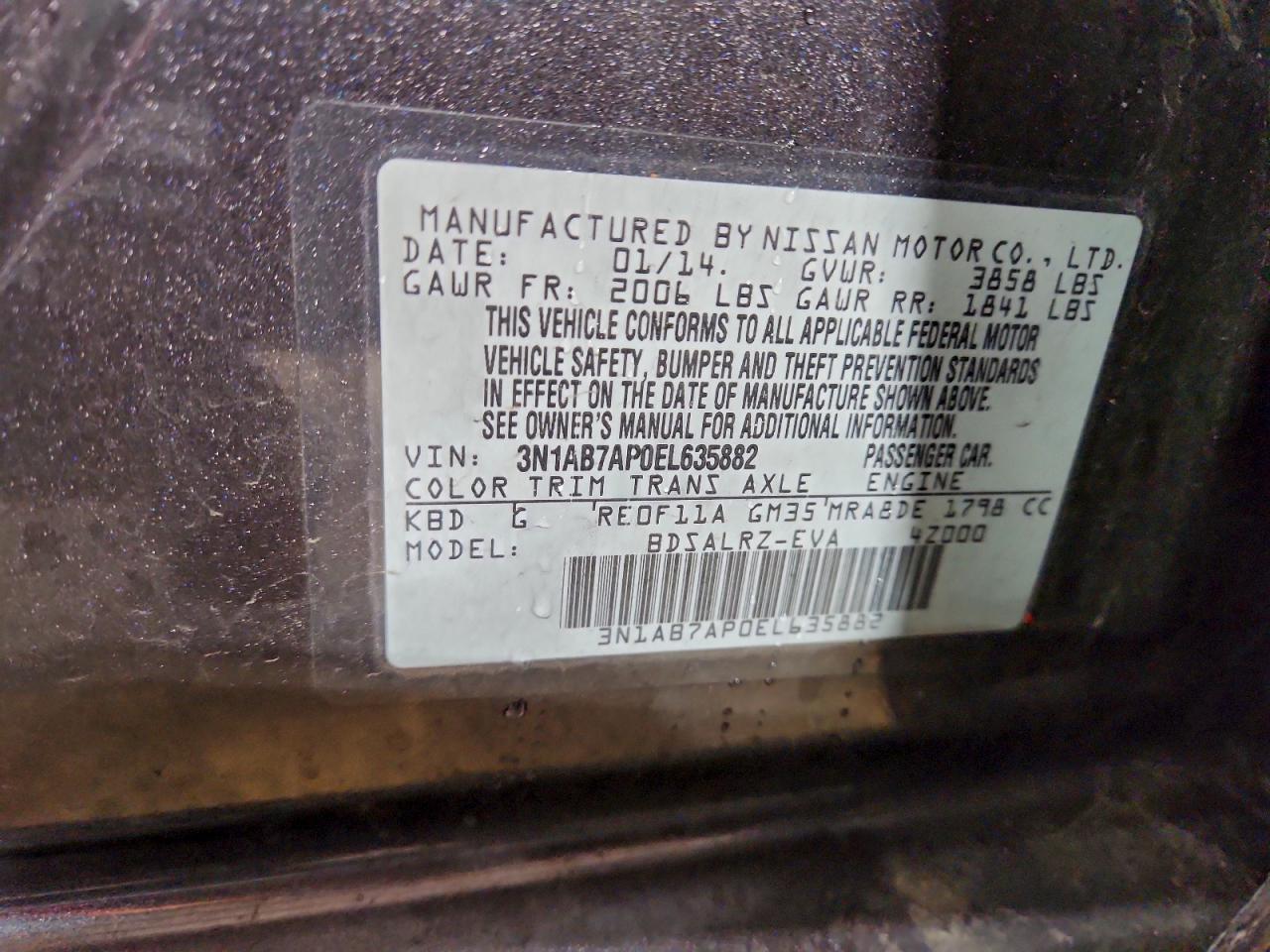 2014 NISSAN SENTRA S photo 12