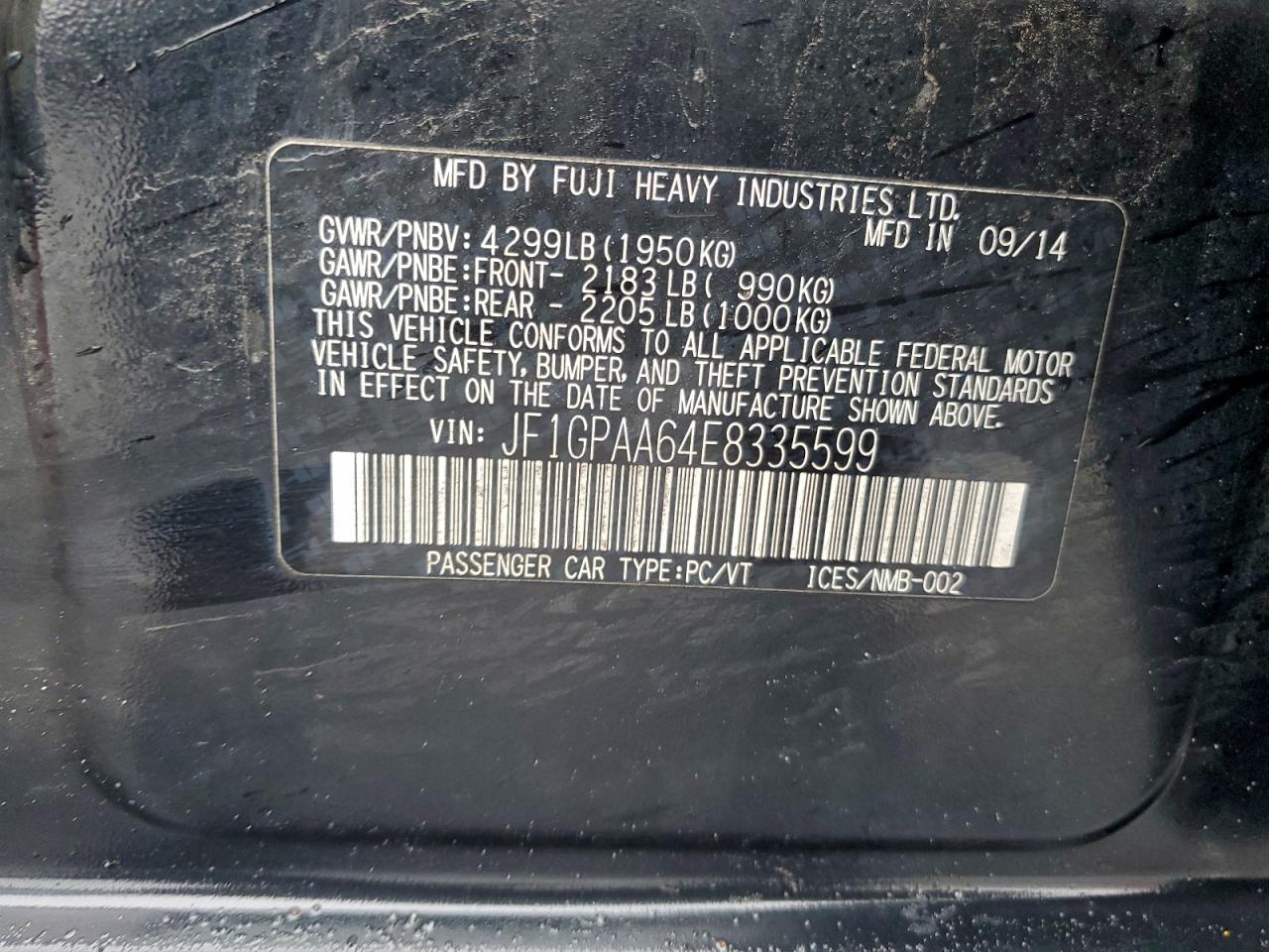 2014 SUBARU IMPREZA photo 12