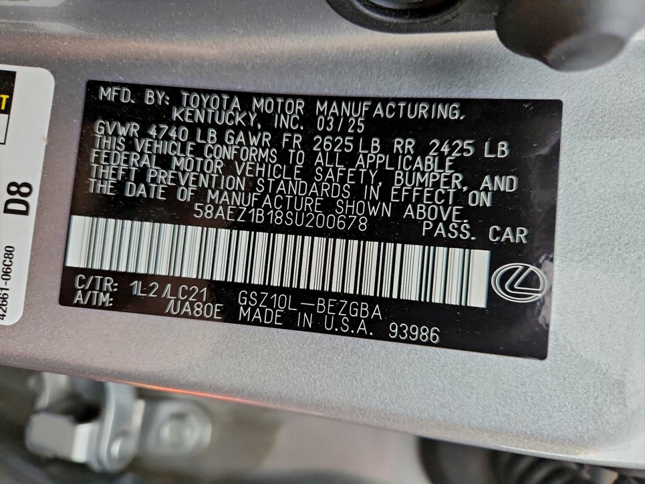 2025 LEXUS ES 350 BASE photo 12