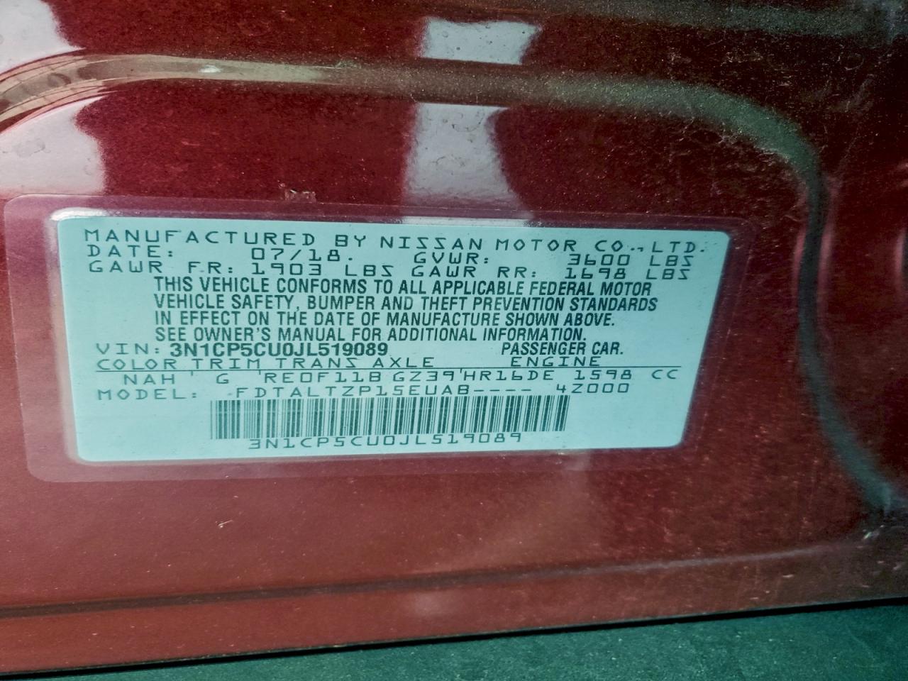 2018 NISSAN KICKS S photo 14