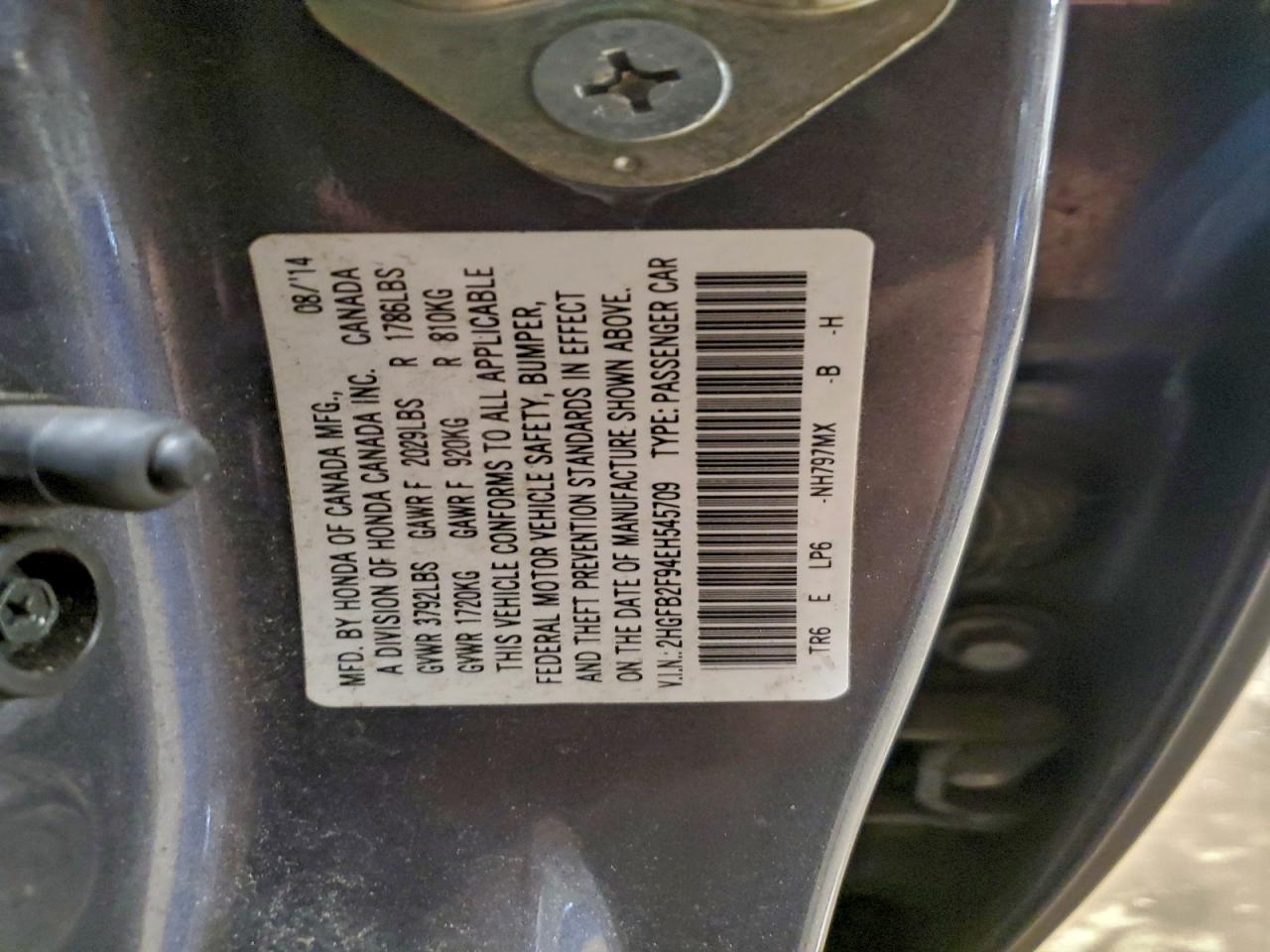 2014 HONDA CIVIC EXL photo 12