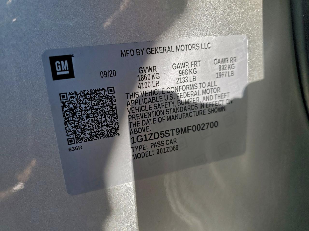 2021 CHEVROLET MALIBU LT photo 12