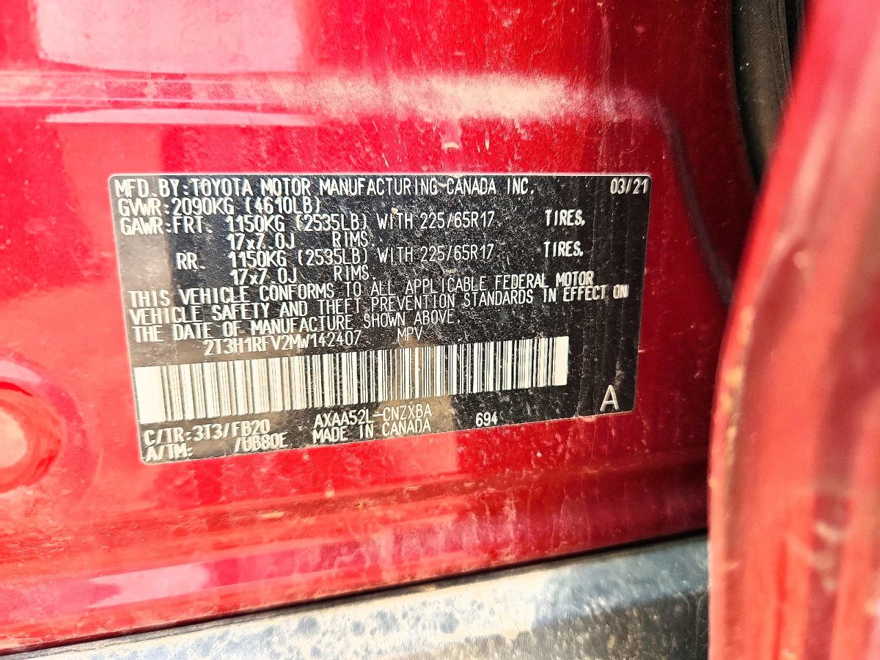 2021 TOYOTA RAV4 LE photo 12