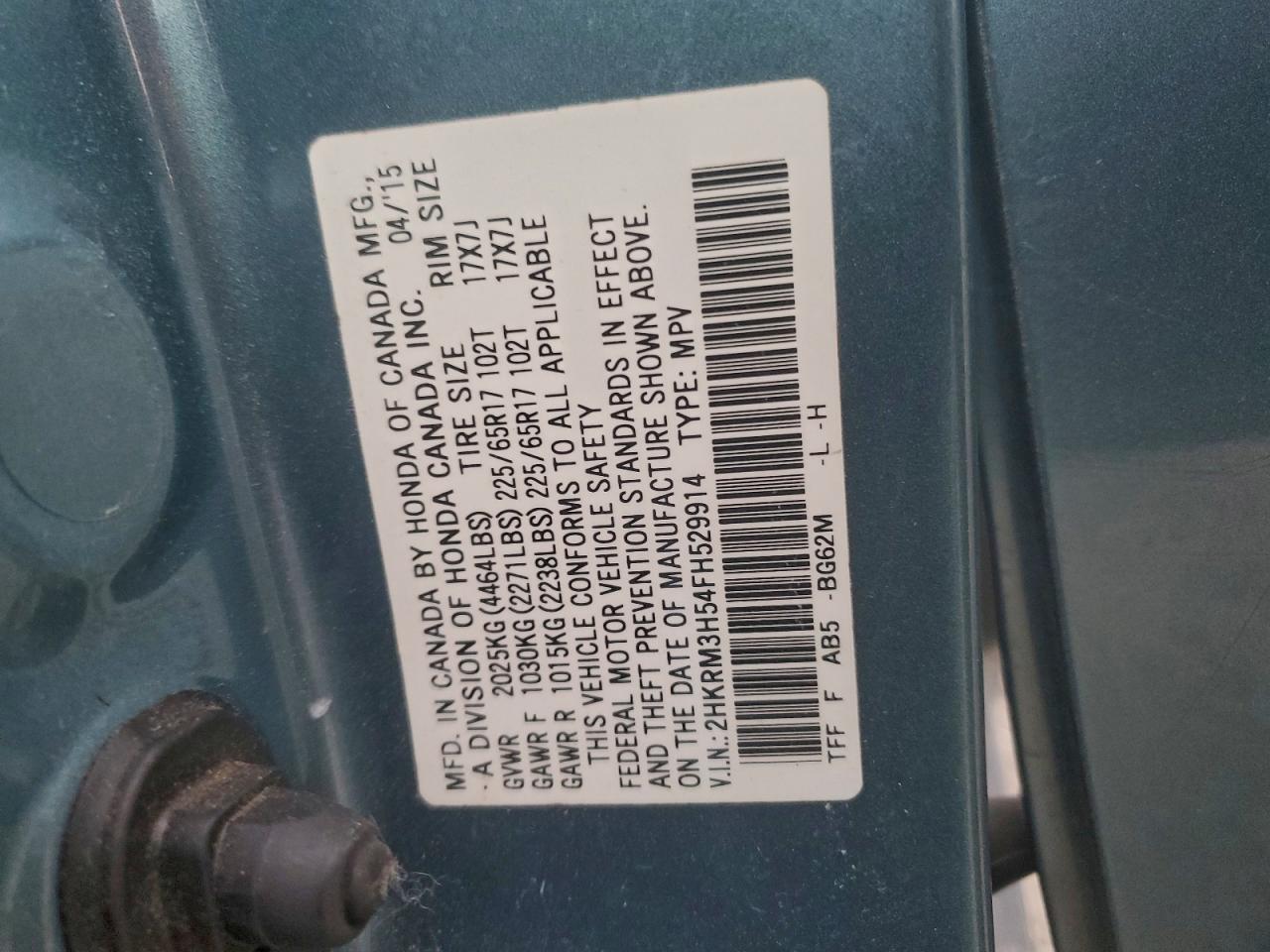 2015 HONDA CR-V EX photo 14