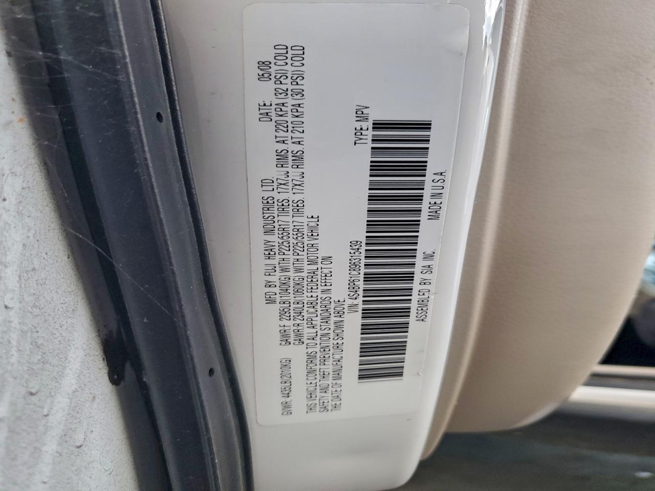 2009 SUBARU OUTBACK 2.5I photo 36
