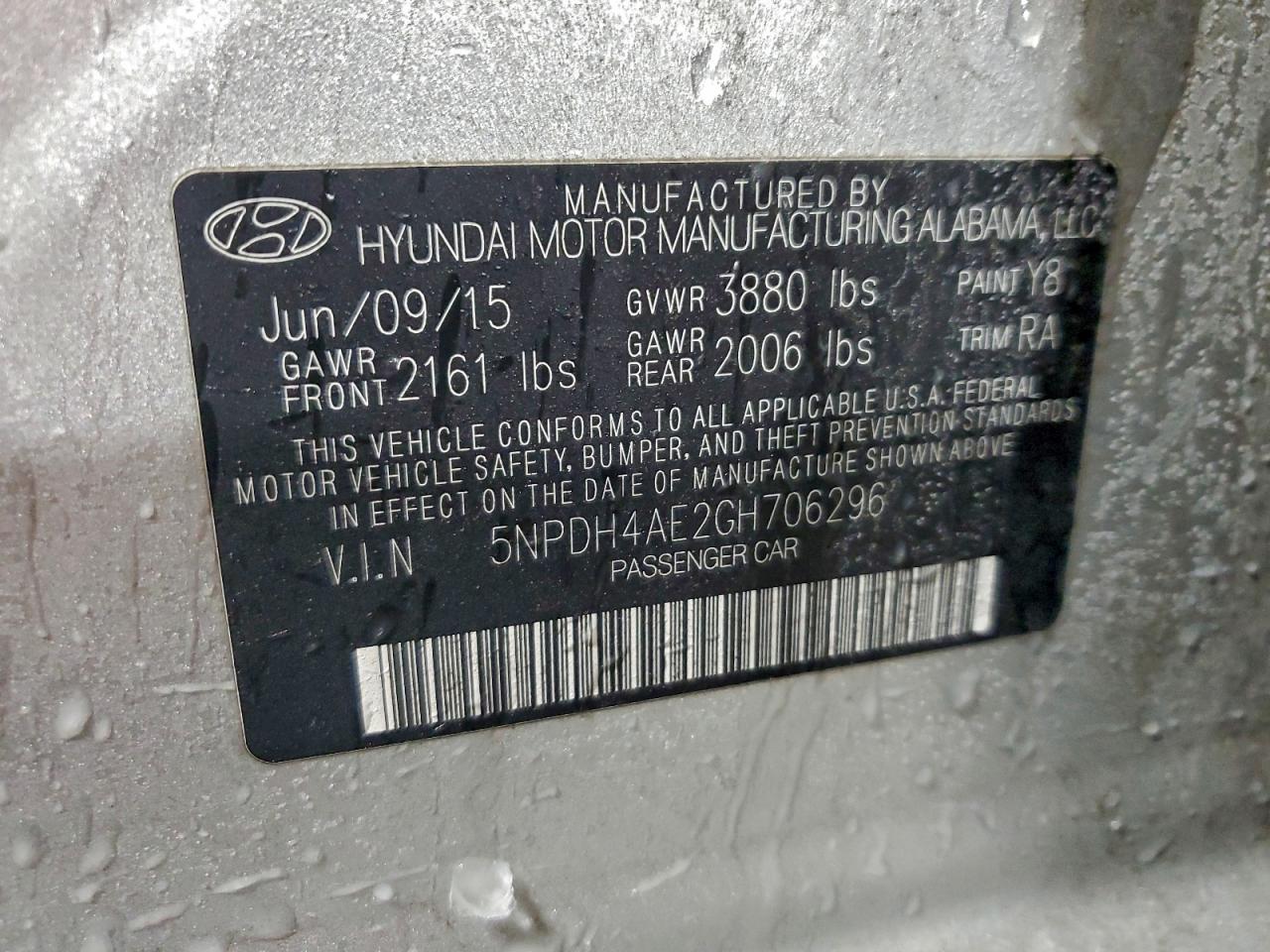 2016 HYUNDAI ELANTRA SE photo 12