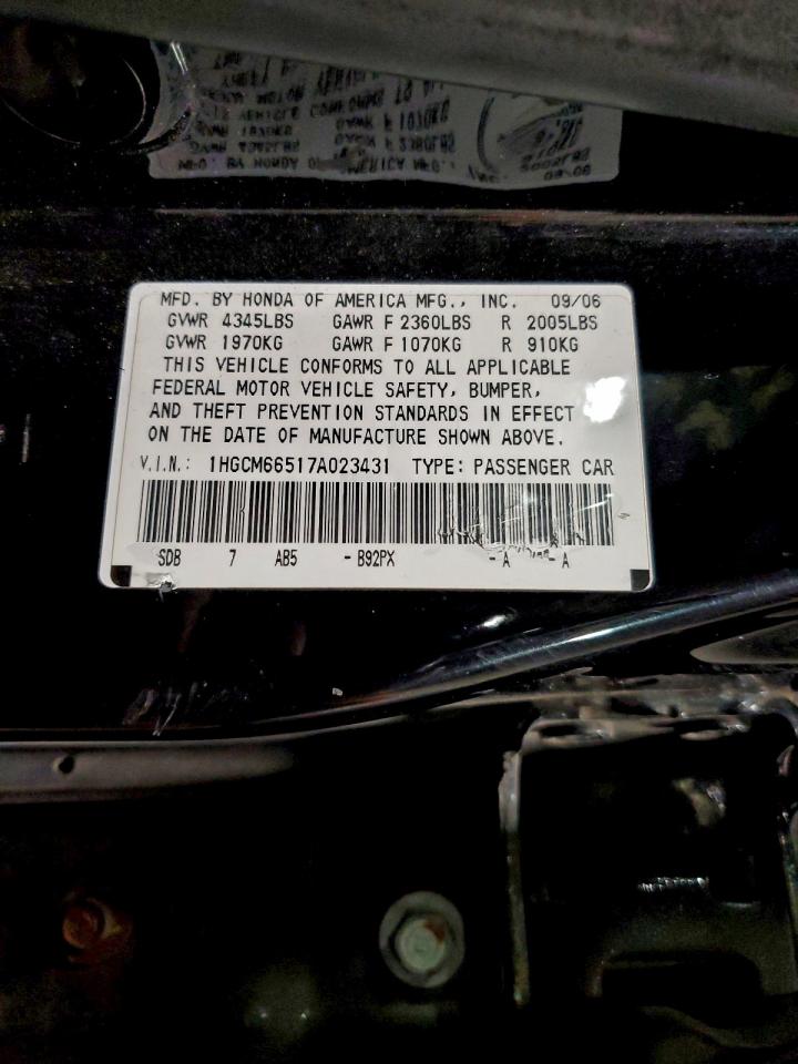 2007 HONDA ACCORD photo 12