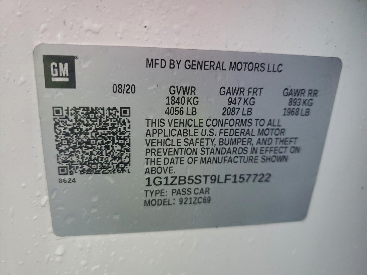 2020 CHEVROLET MALIBU LS photo 12