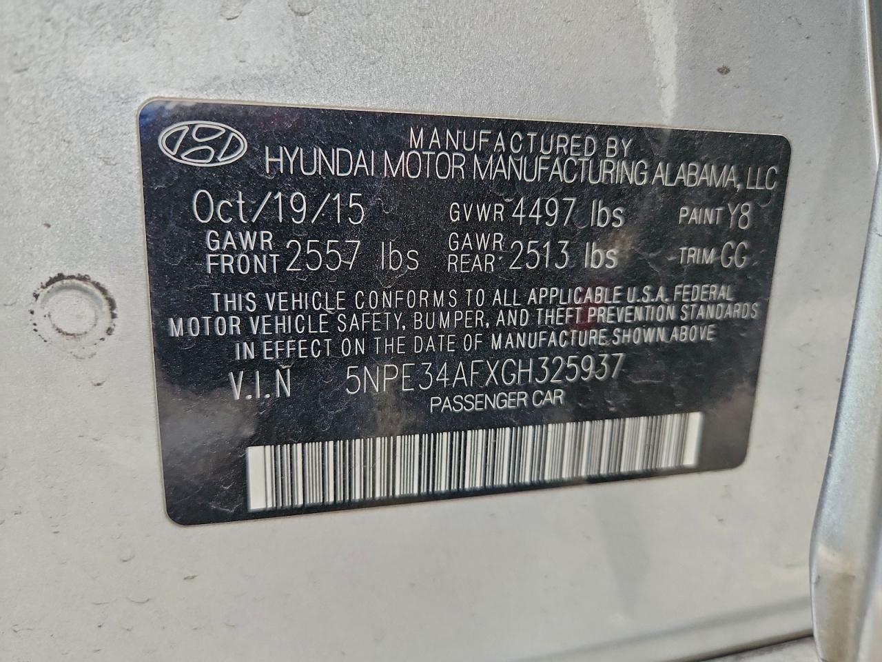 2016 HYUNDAI SONATA SPORT photo 12