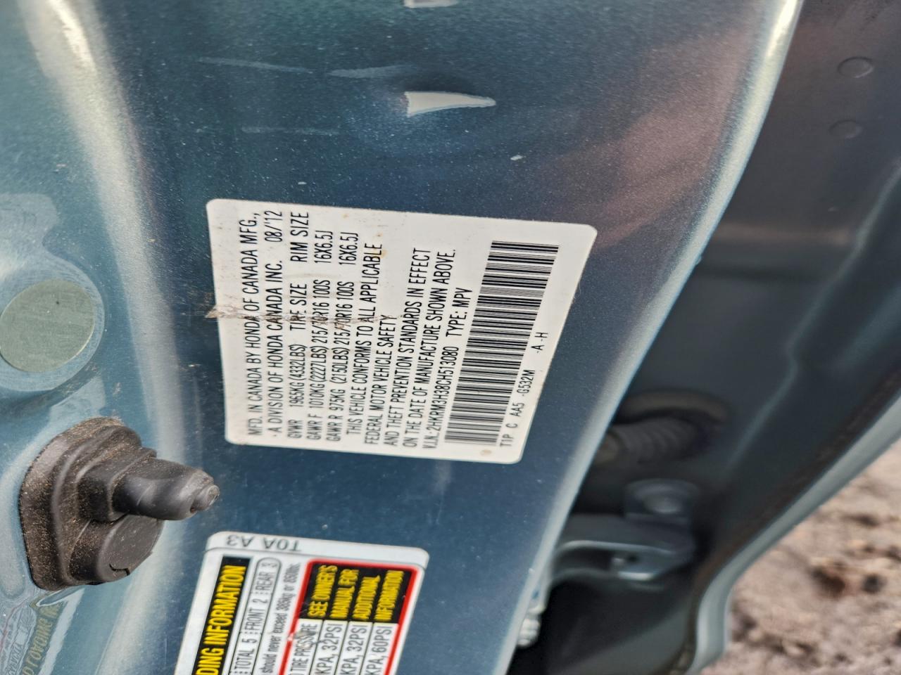 2012 HONDA CR-V LX photo 12