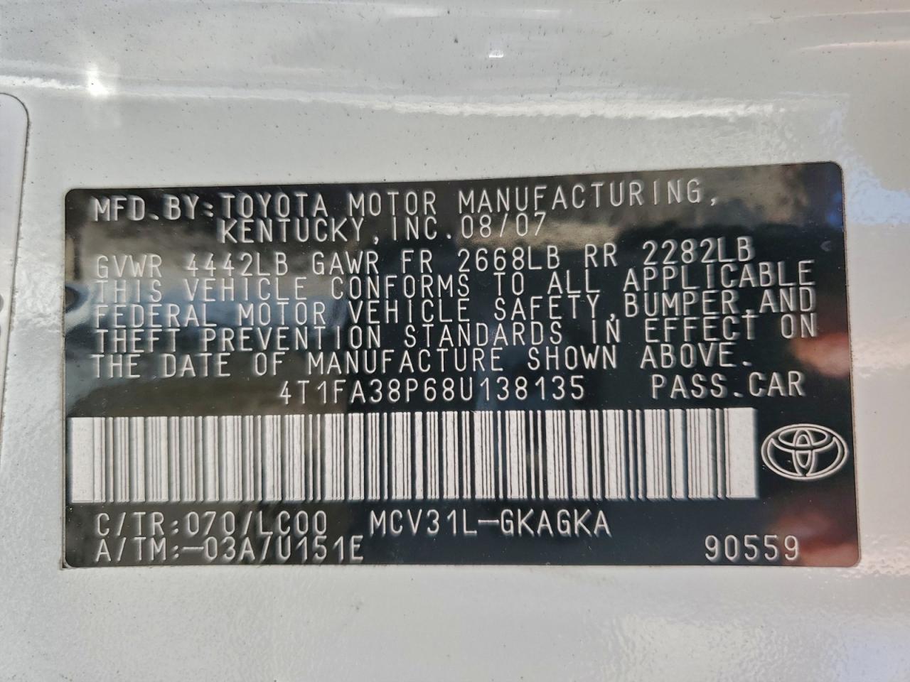2008 TOYOTA CAMRY SOLARA SE photo 23