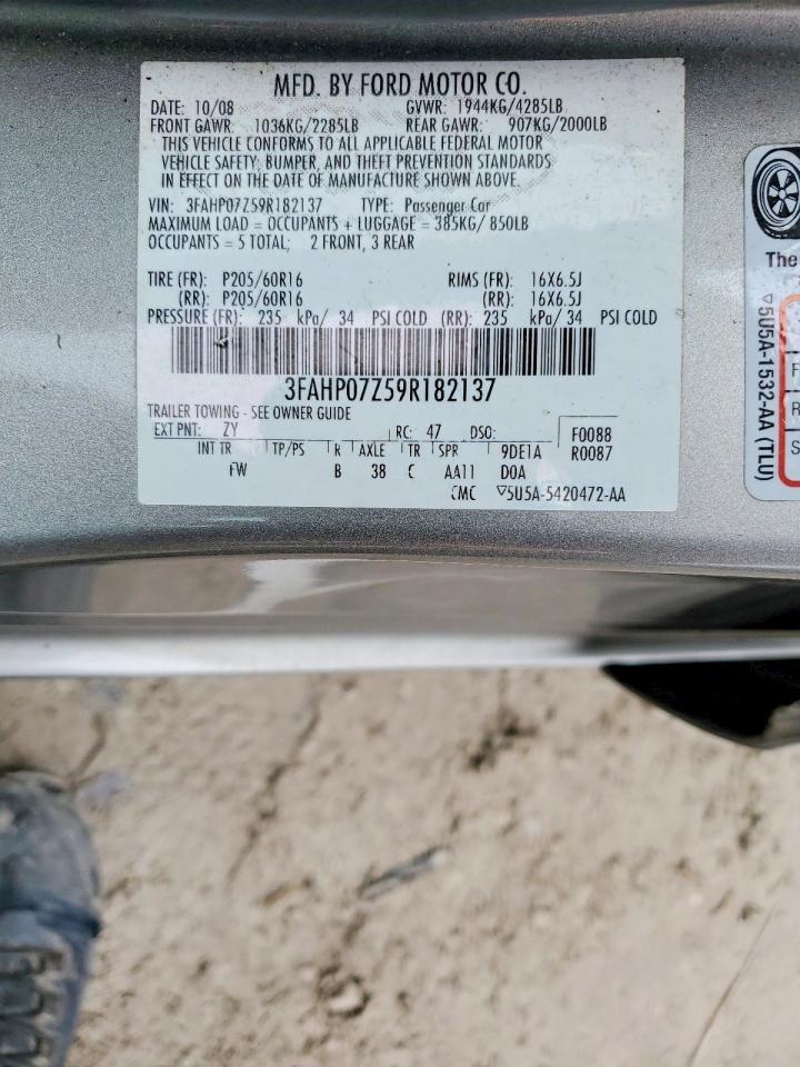 2009 FORD FUSION SE photo 13