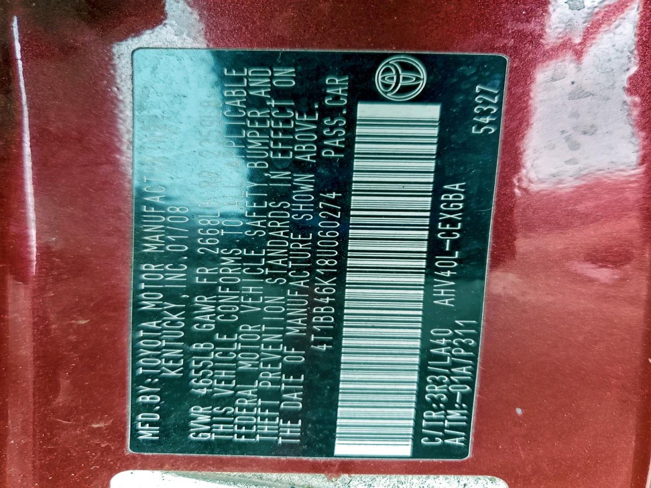 2008 TOYOTA CAMRY HYBRID photo 12