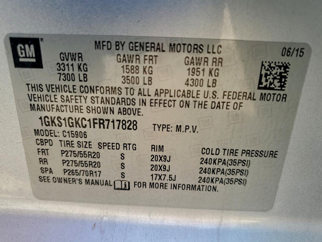 2015 GMC YUKON XL C1500 SLE photo 13