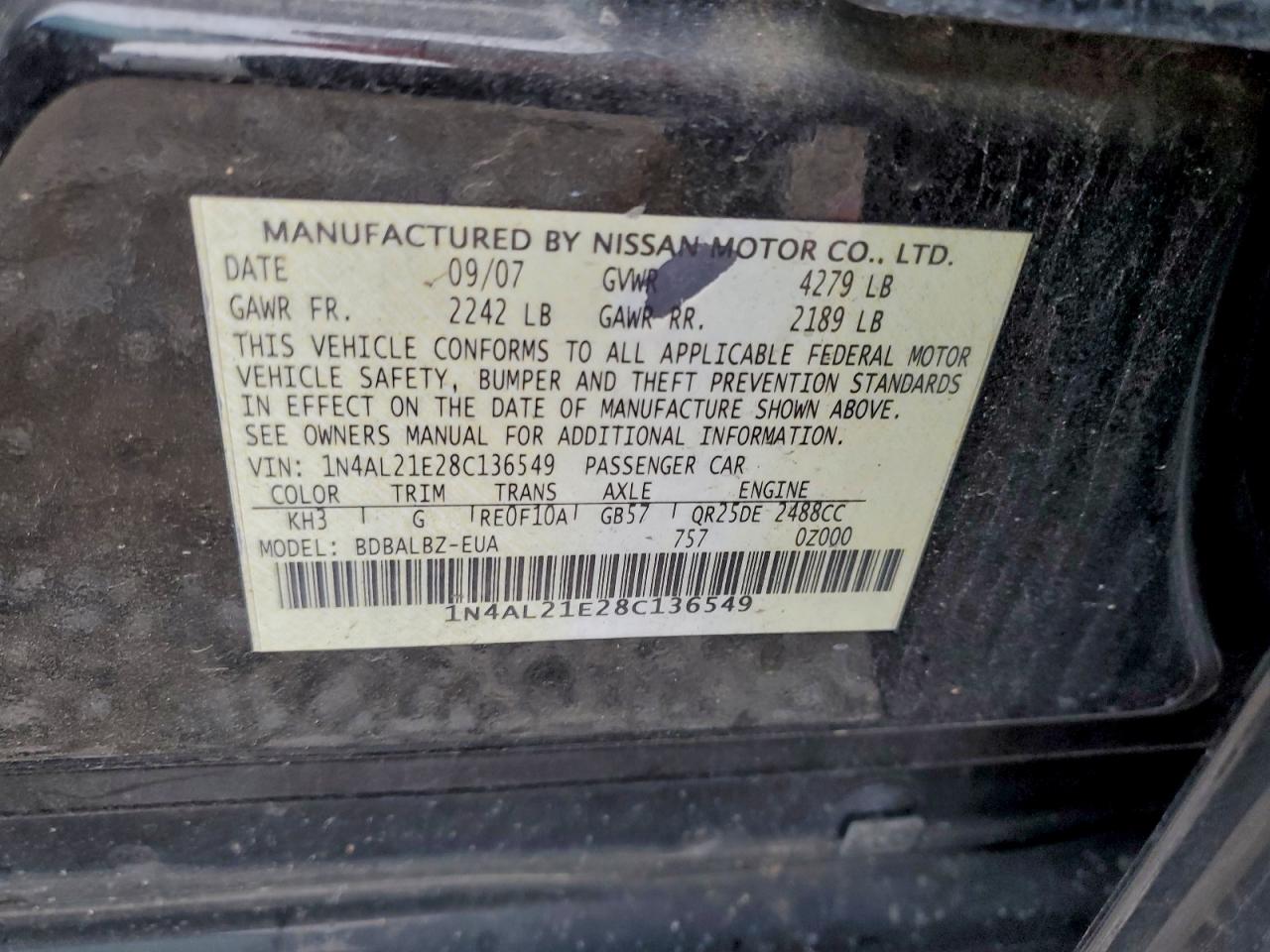 2008 NISSAN ALTIMA 2.5 photo 34