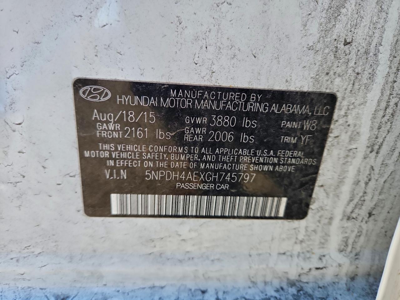 2016 HYUNDAI ELANTRA SE photo 12