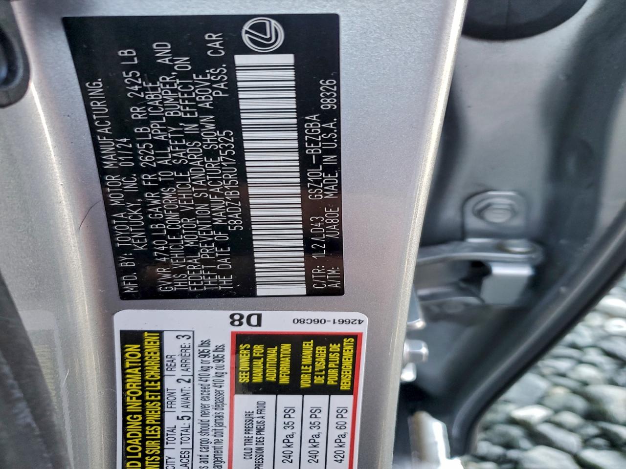2024 LEXUS ES 350 BASE photo 23