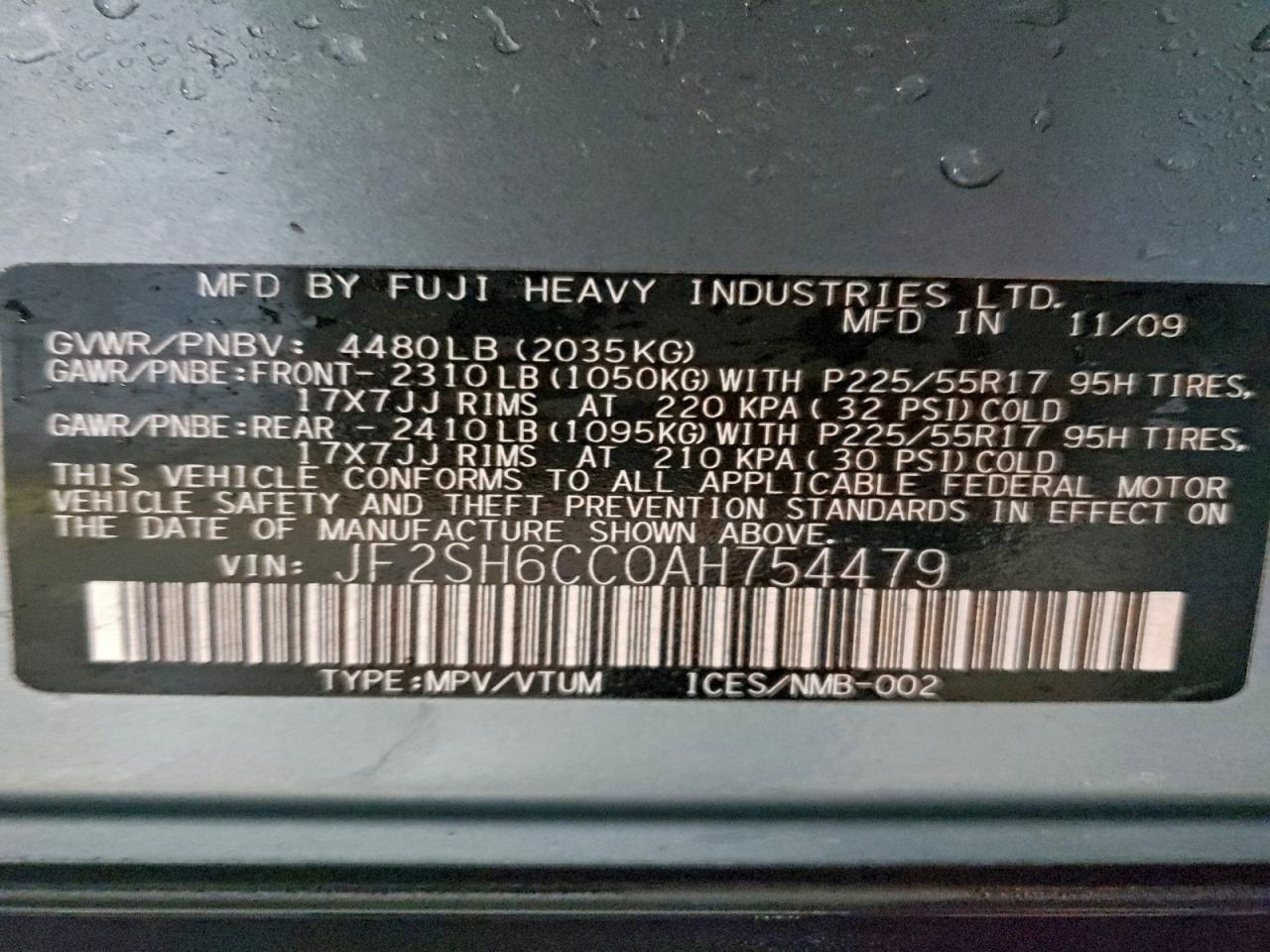 2010 SUBARU FORESTER 2.5X PREMIUM photo 25