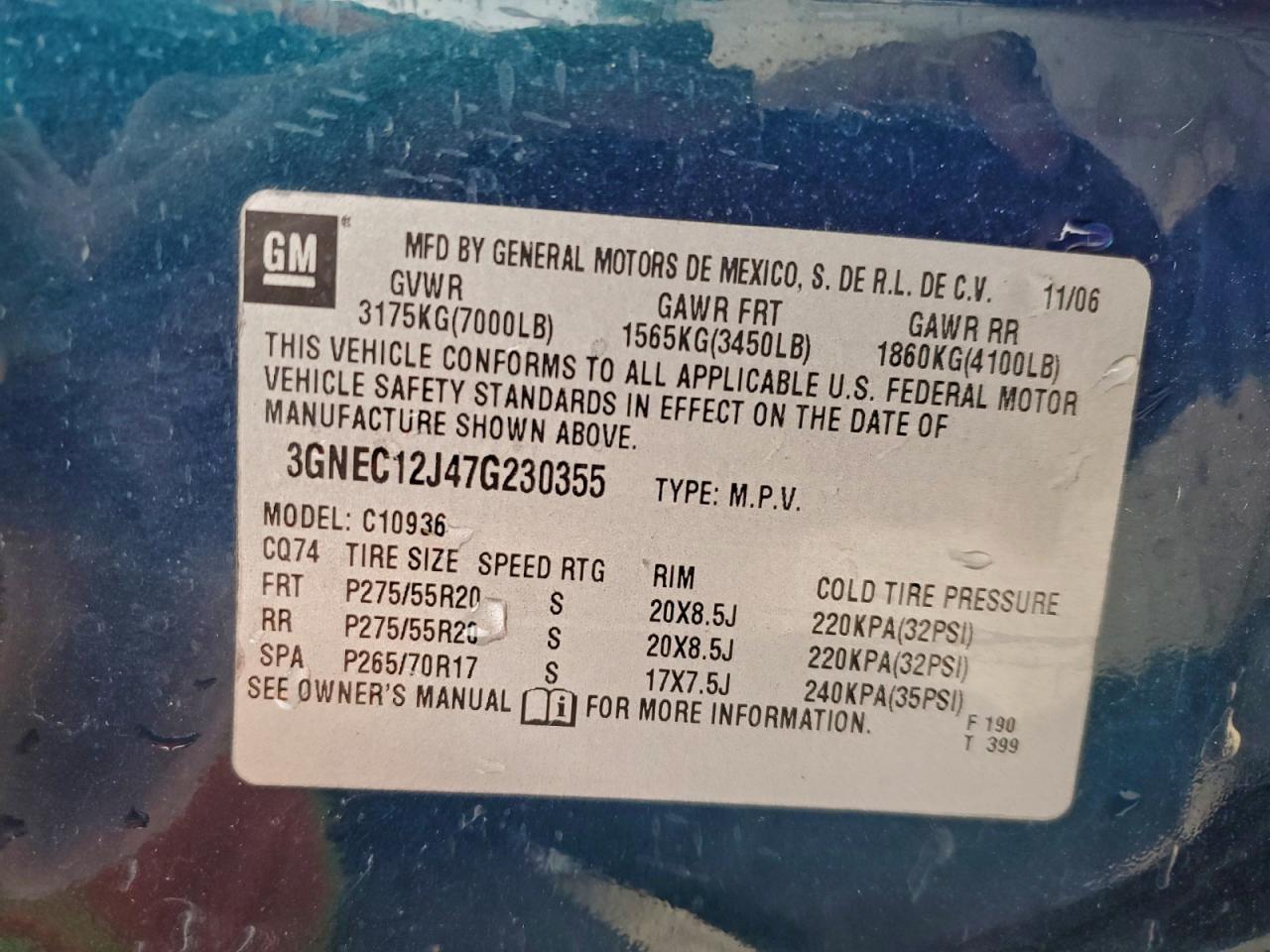 2007 CHEVROLET AVALANCHE C1500 photo 12