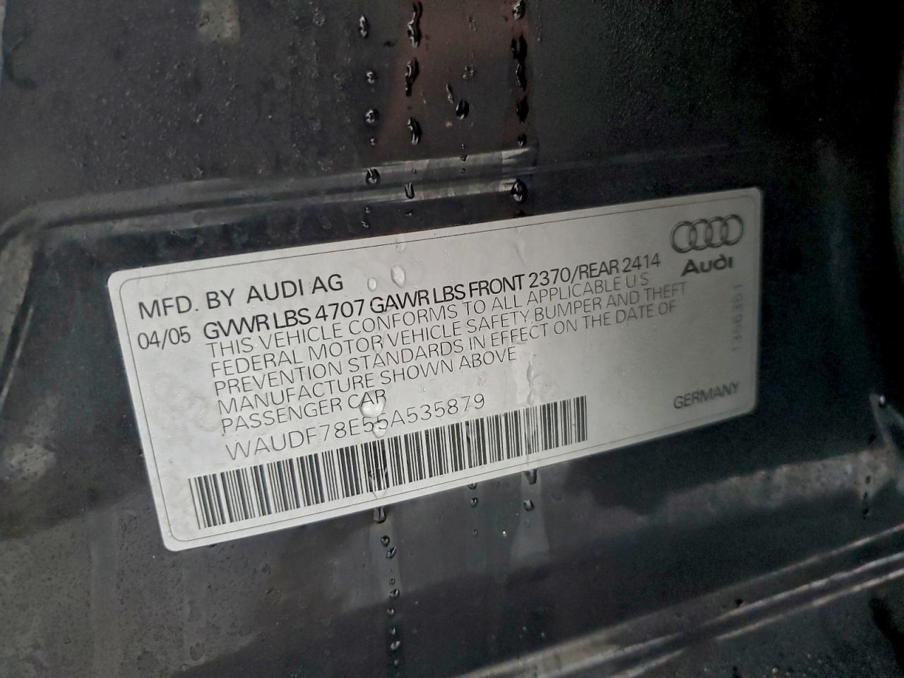 2005 AUDI A4 2.0T QUATTRO photo 12