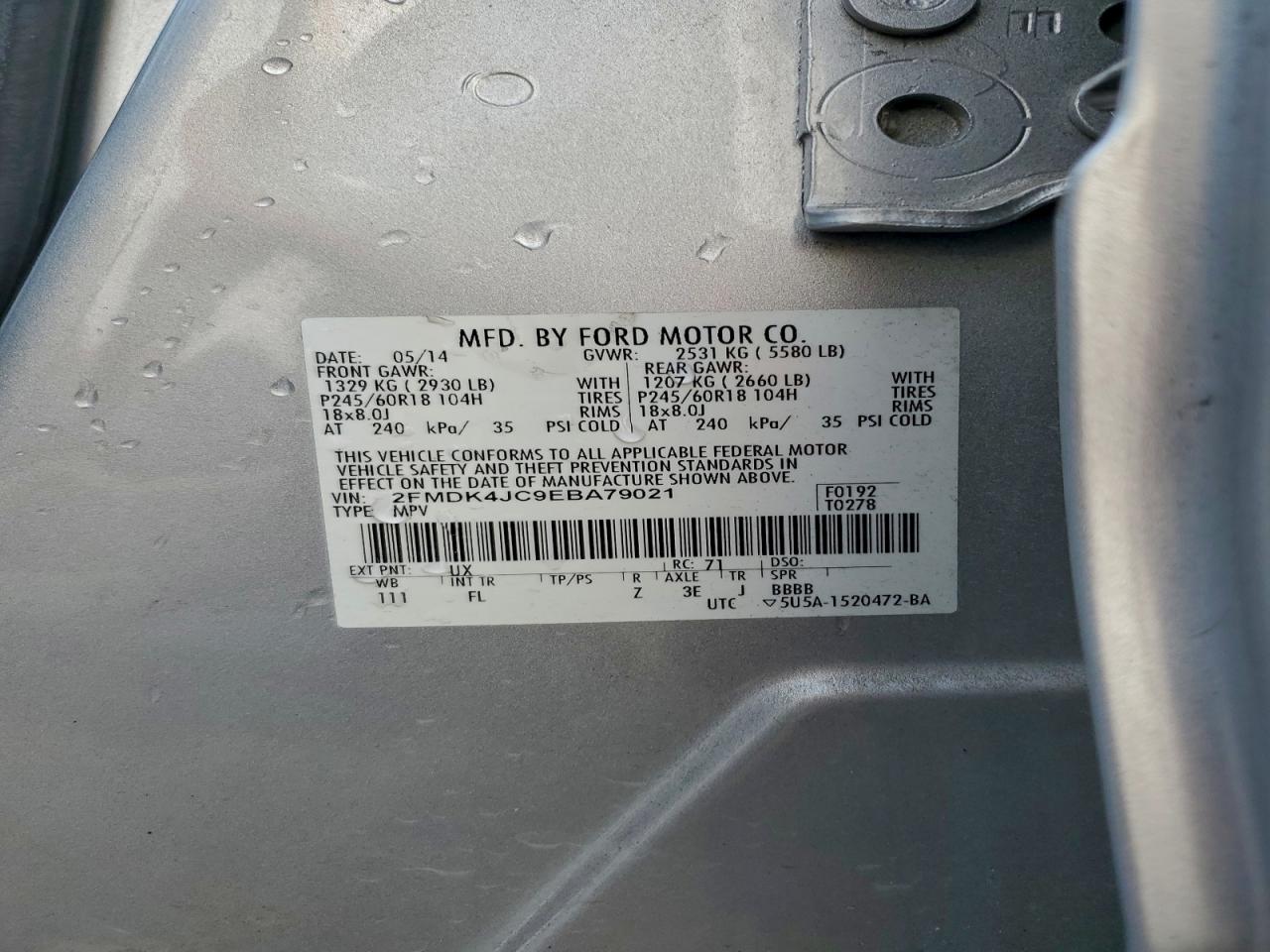2014 FORD EDGE SEL photo 13