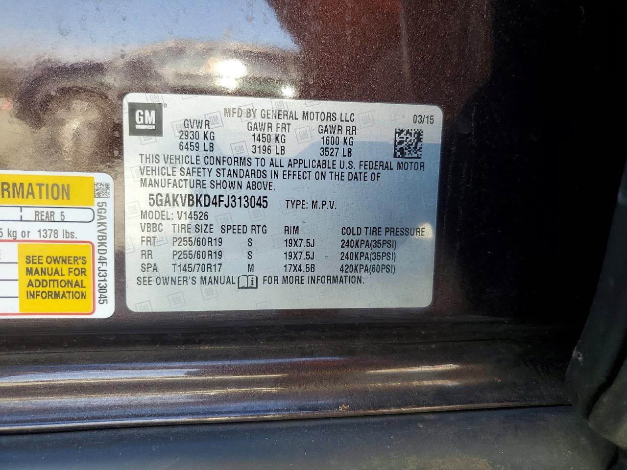 2015 BUICK ENCLAVE photo 25