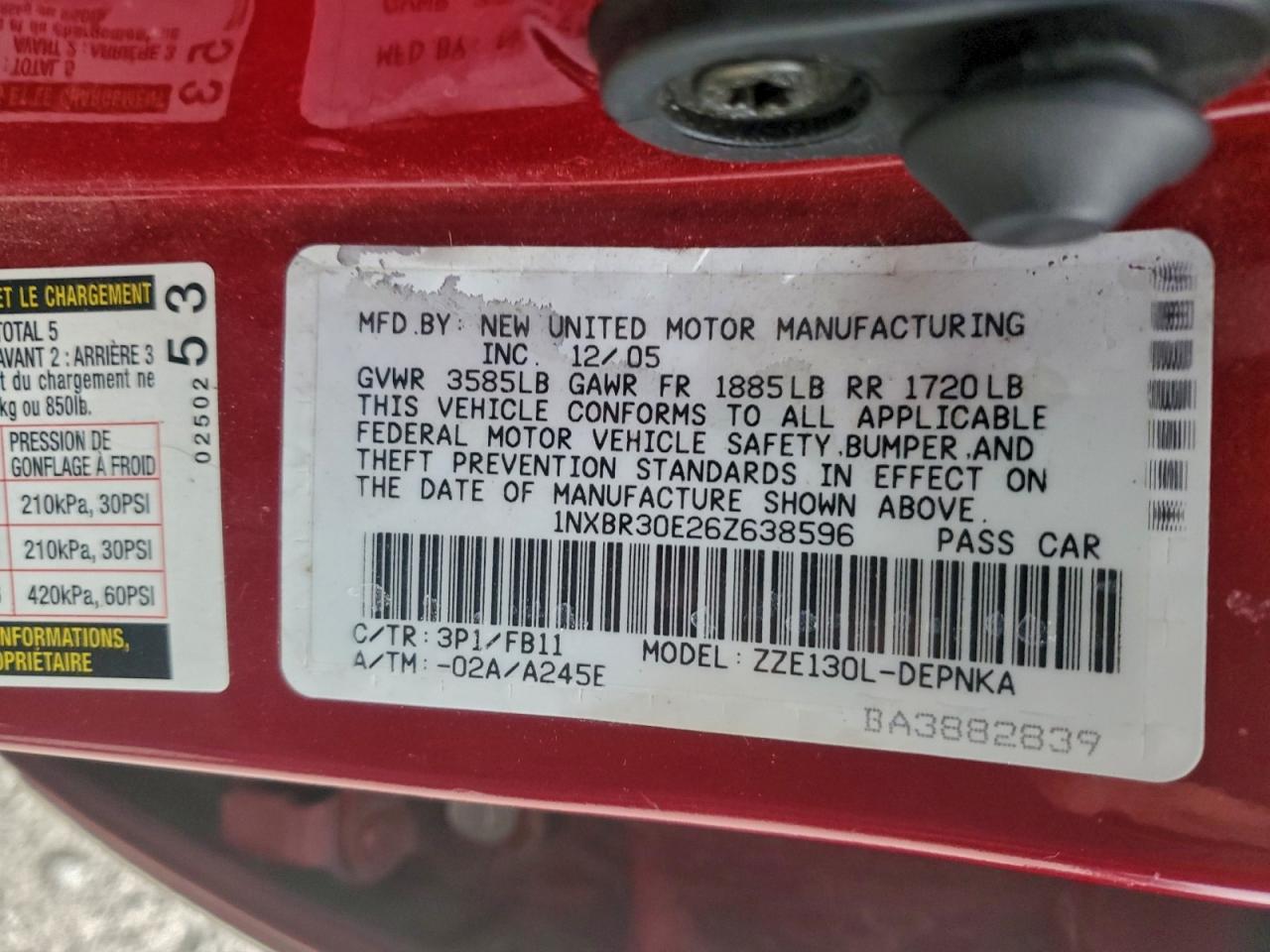 2006 TOYOTA COROLLA CE photo 12