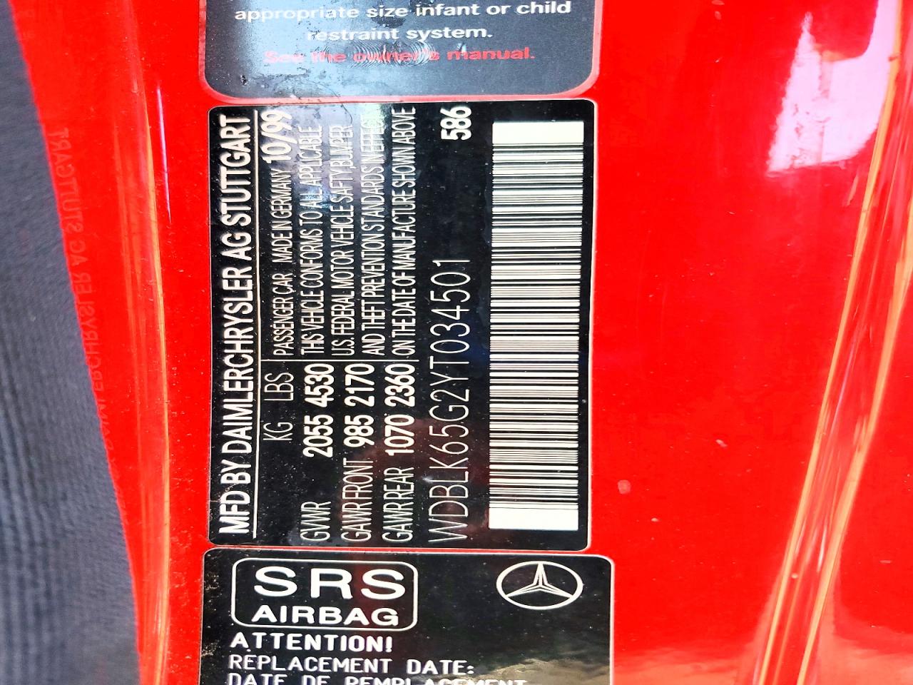 2000 MERCEDES-BENZ CLK 320 photo 12