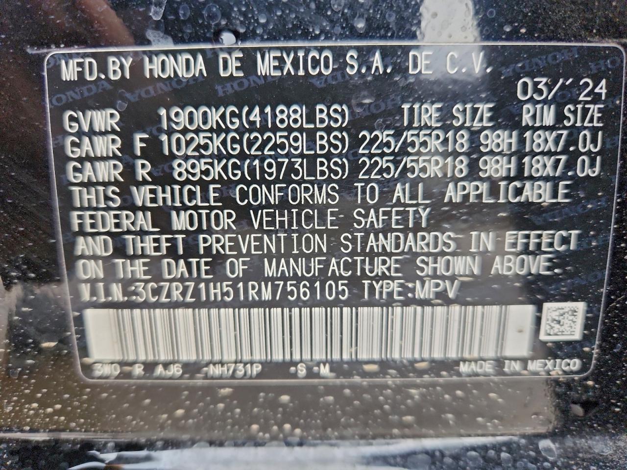2024 HONDA HR-V SPORT photo 23