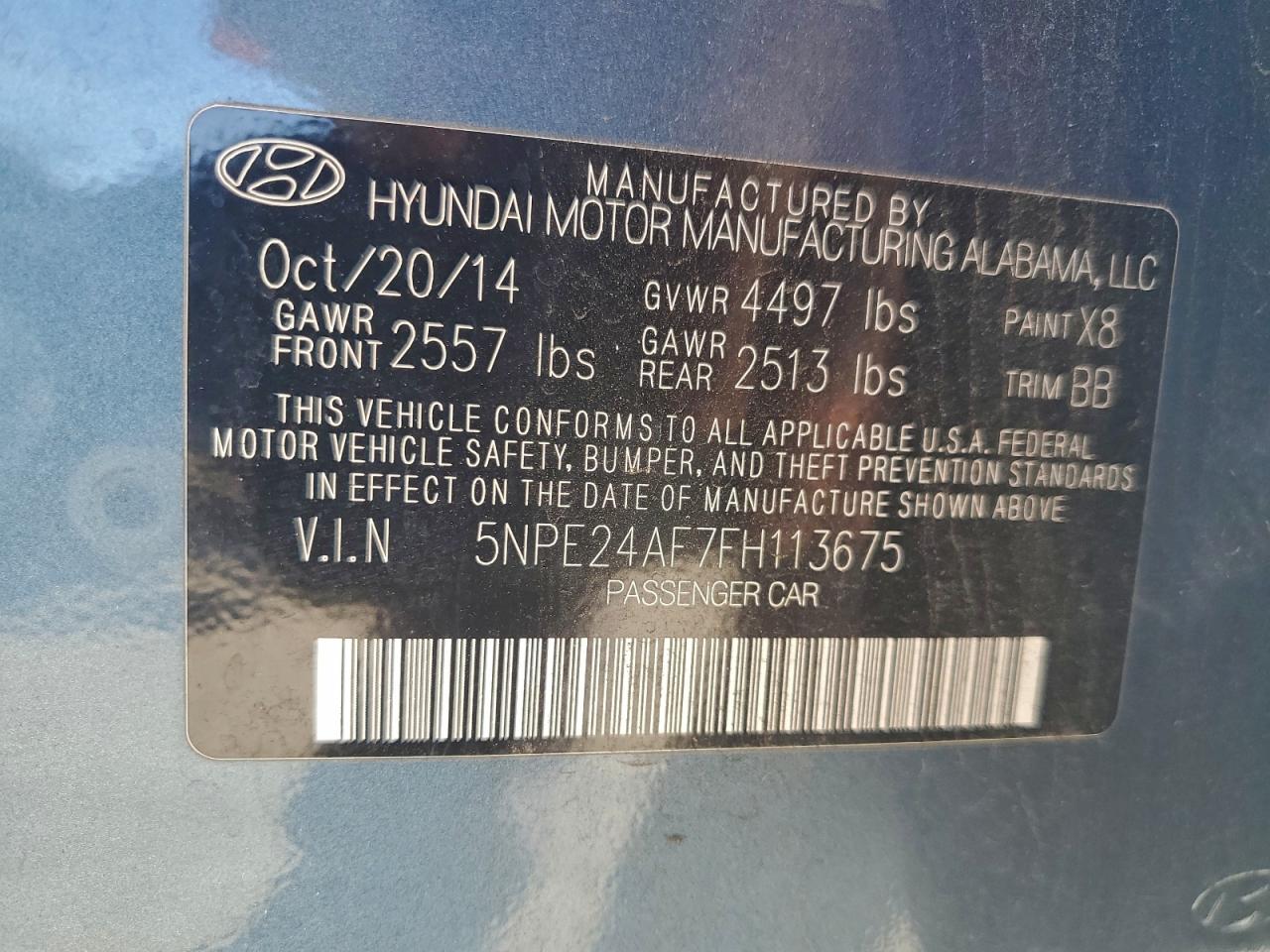 2015 HYUNDAI SONATA SE photo 12