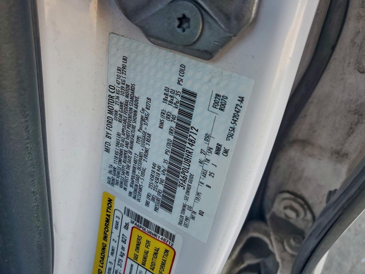 2017 FORD FUSION SE HYBRID photo 12