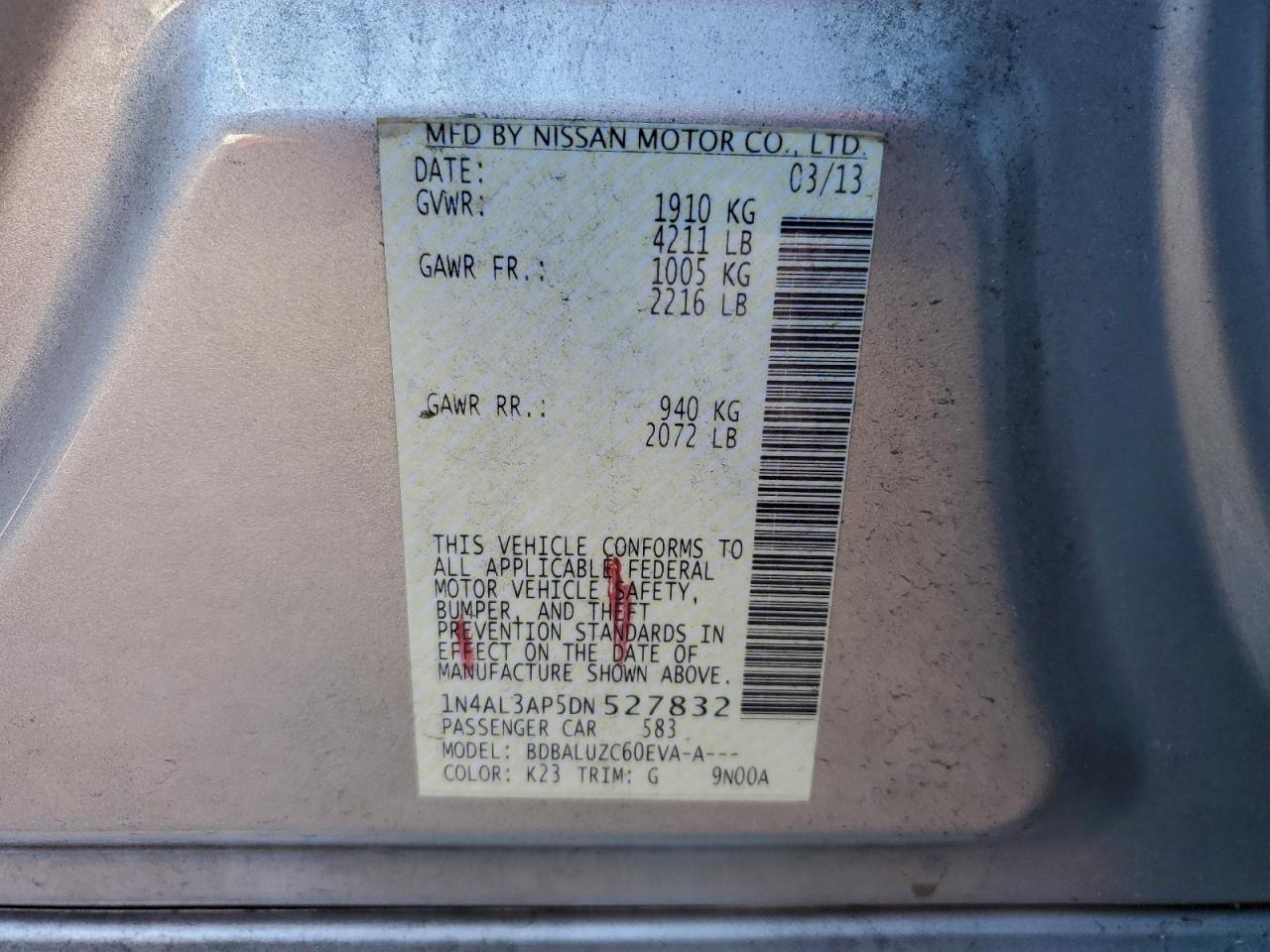2013 NISSAN ALTIMA 2.5 photo 12
