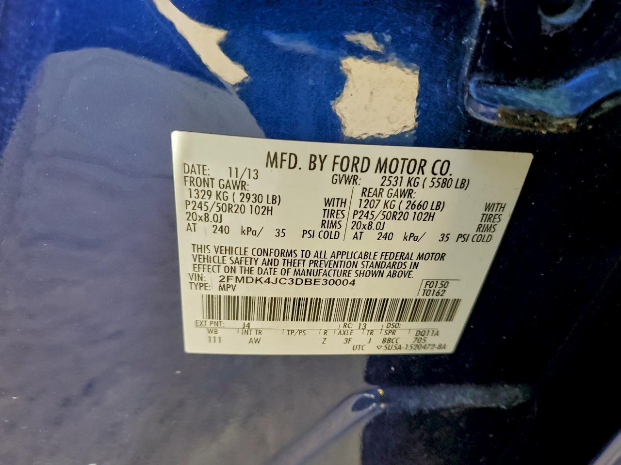 2013 FORD EDGE SEL photo 13