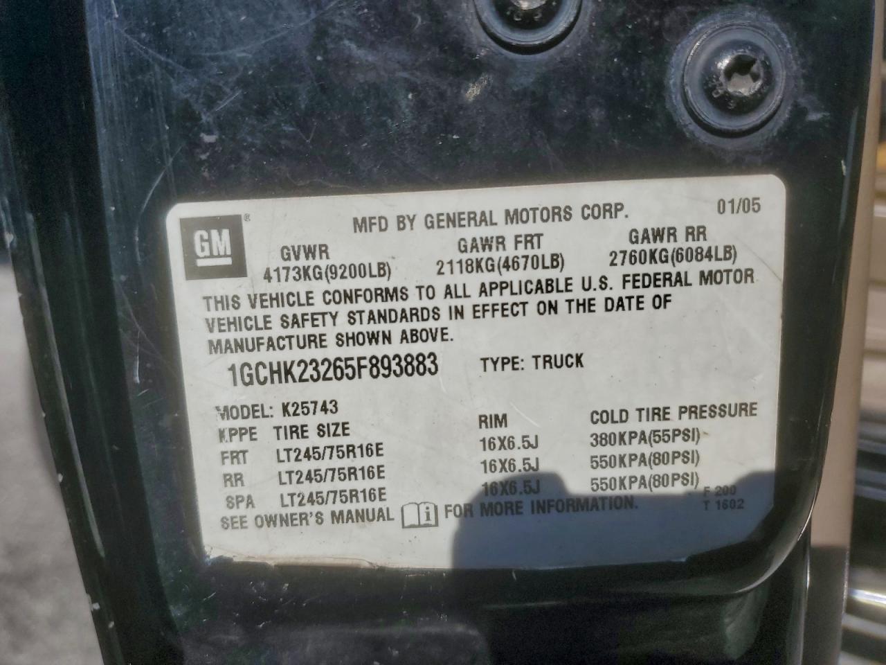 2005 CHEVROLET SILVERADO K2500 HEAVY DUTY photo 34