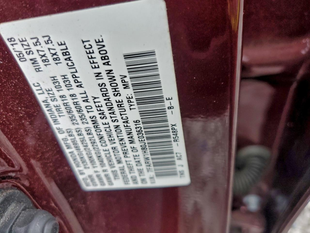 2018 HONDA CR-V EXL photo 13