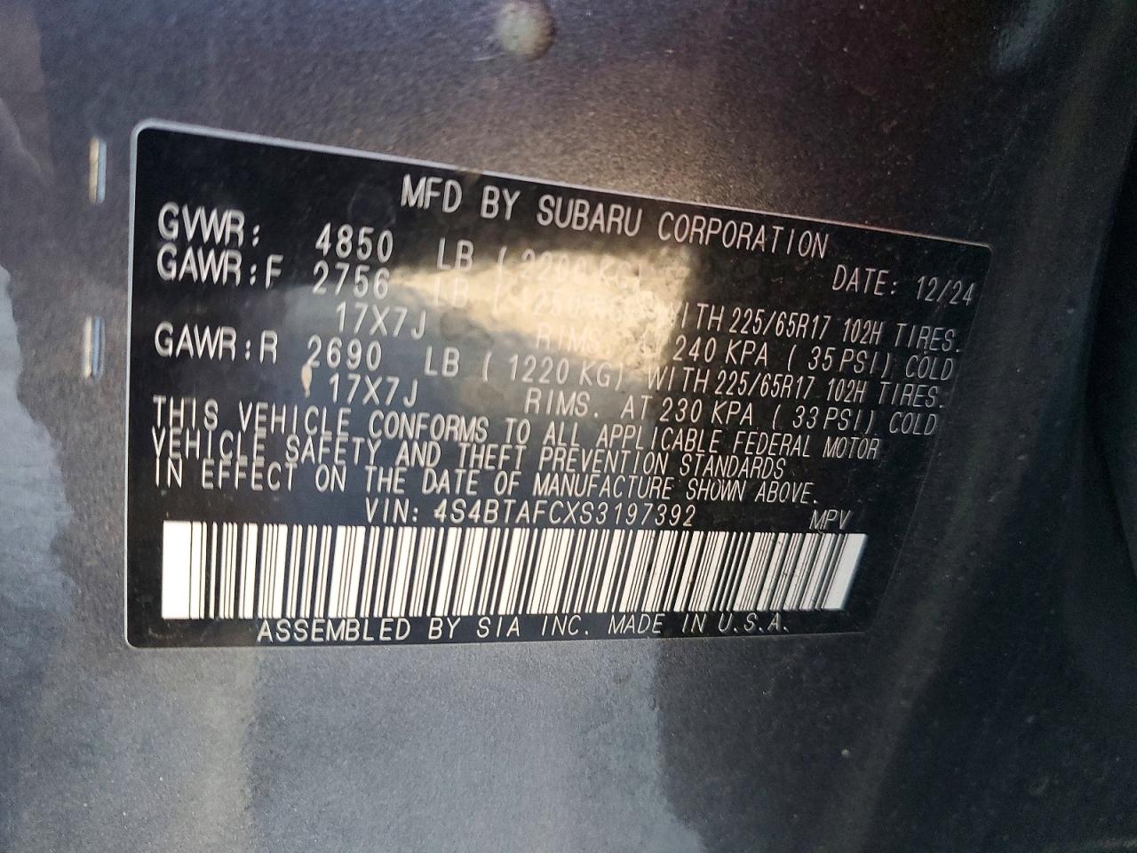 2025 SUBARU OUTBACK PREMIUM photo 13