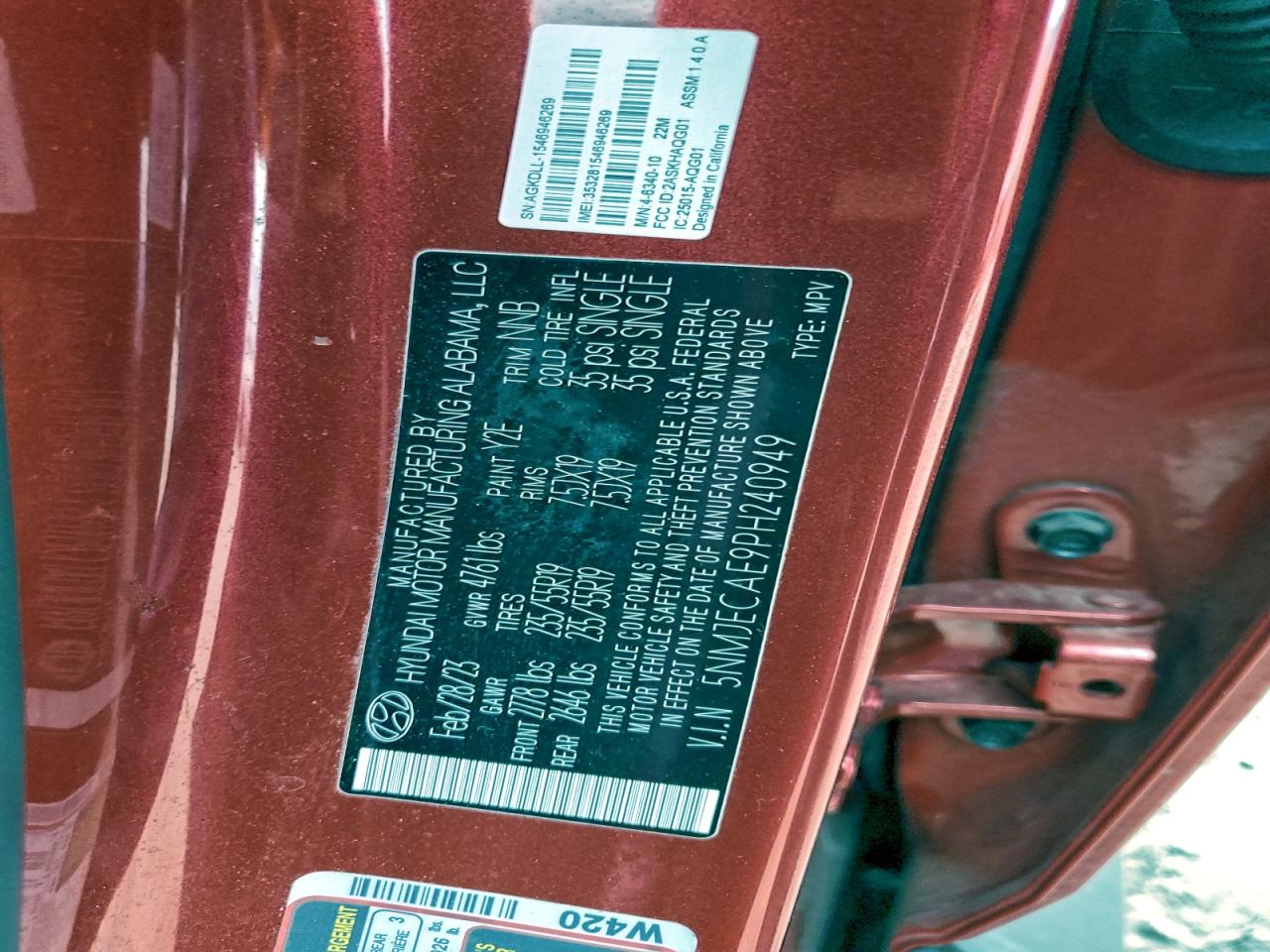 2023 HYUNDAI TUCSON LIMITED photo 13