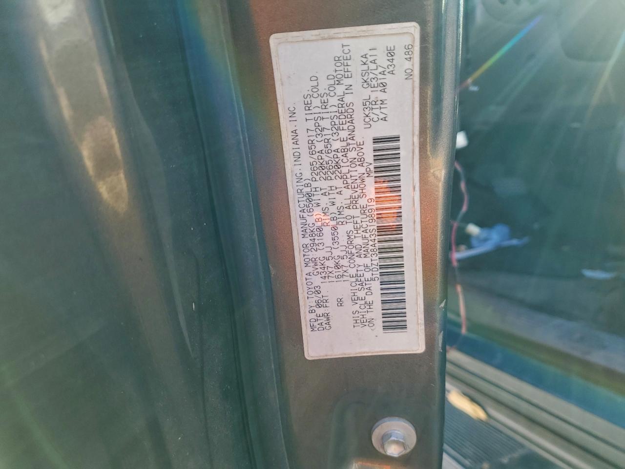 2003 TOYOTA SEQUOIA LIMITED photo 25