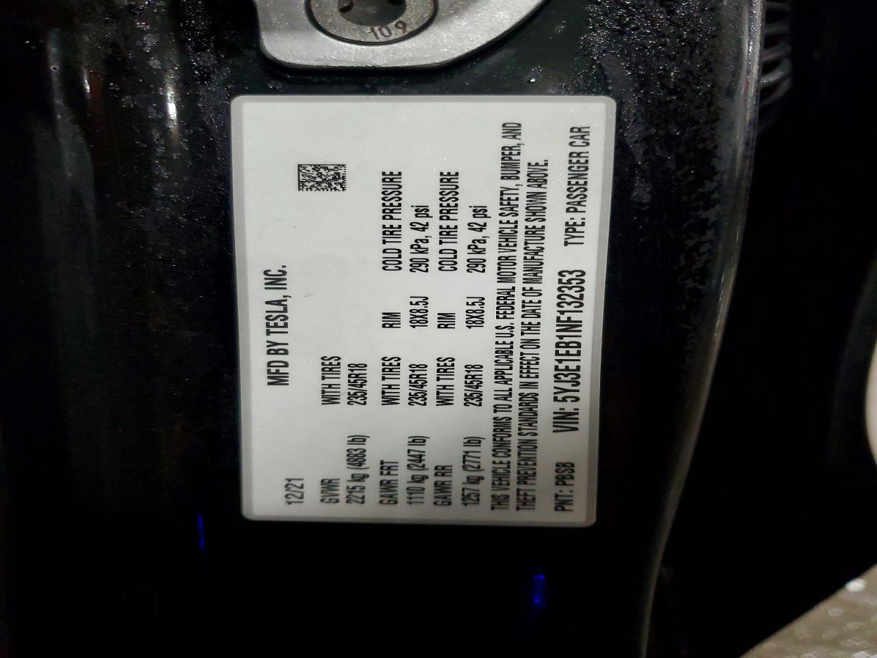 2022 TESLA MODEL 3 photo 12