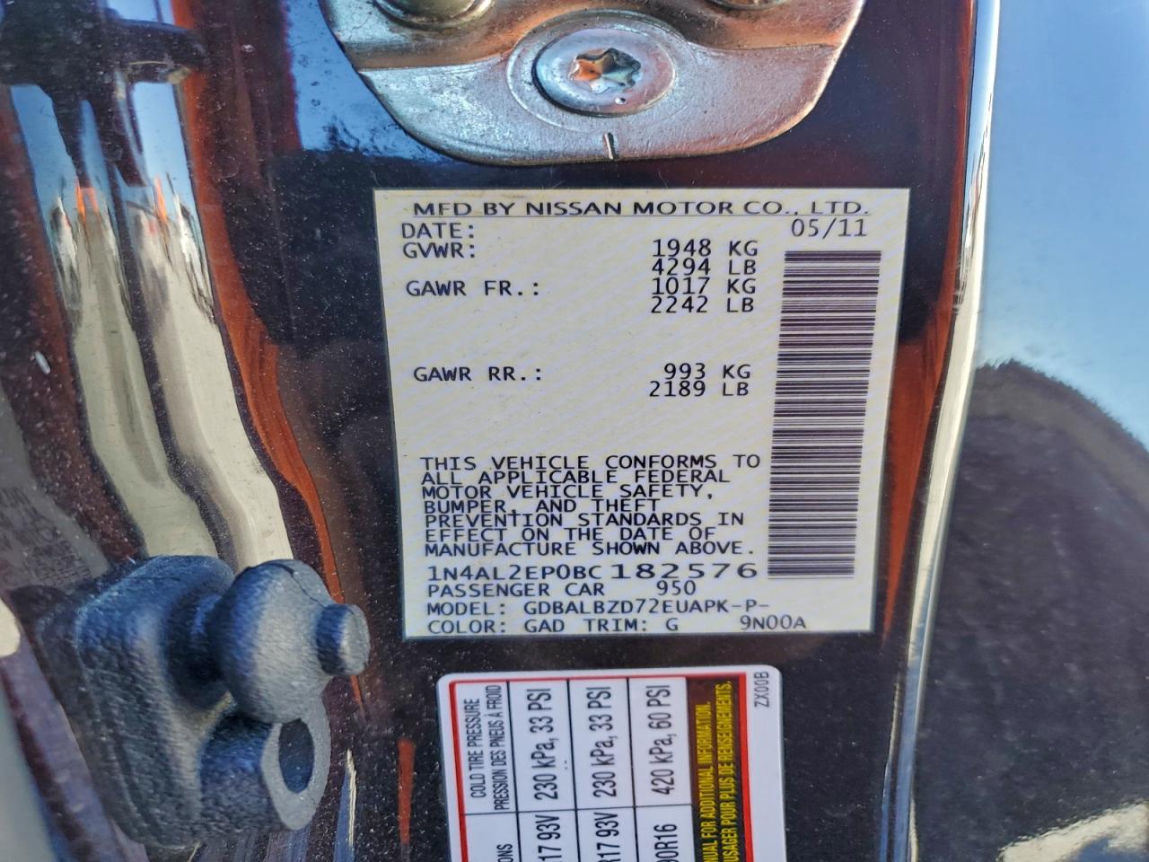 2011 NISSAN ALTIMA S photo 23