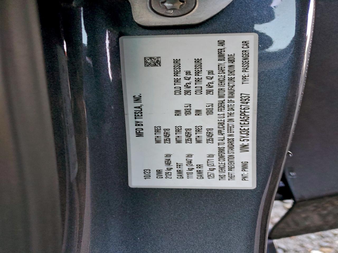 2023 TESLA MODEL 3 photo 12