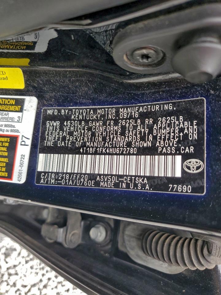 2017 TOYOTA CAMRY LE photo 12