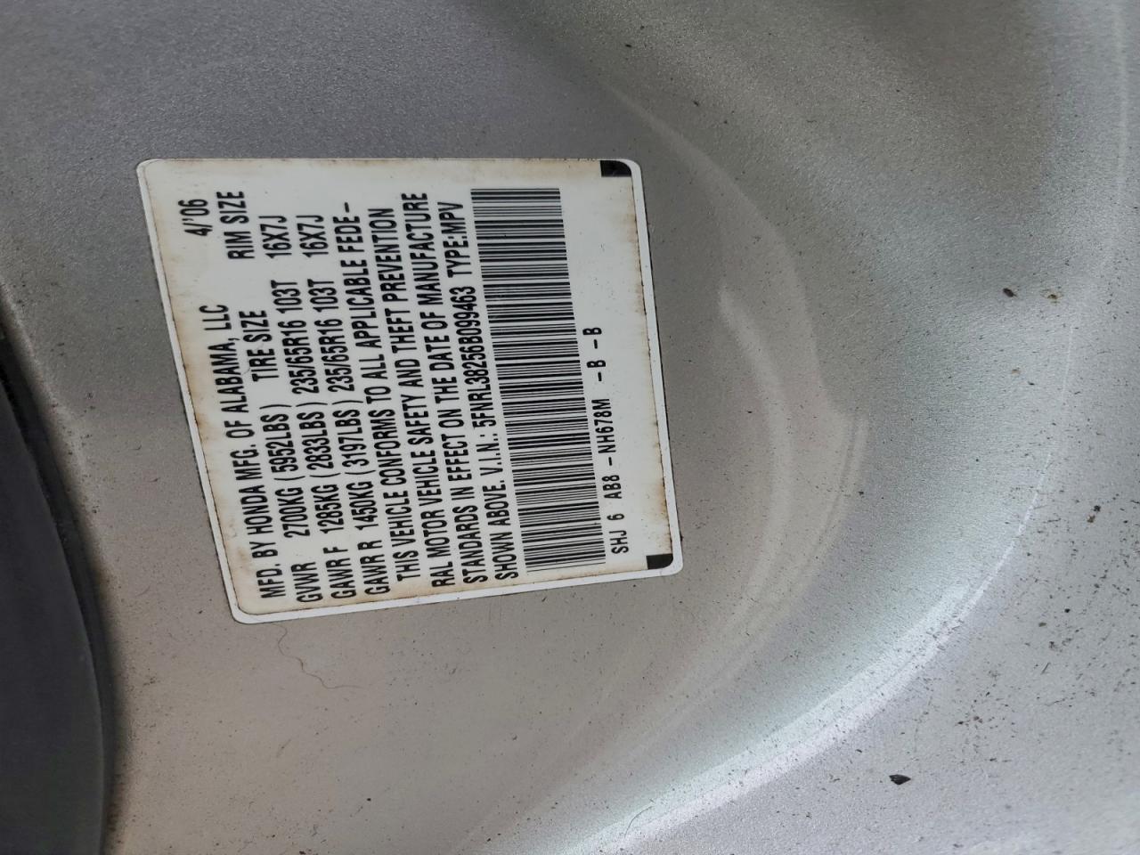 2006 HONDA ODYSSEY LX photo 13